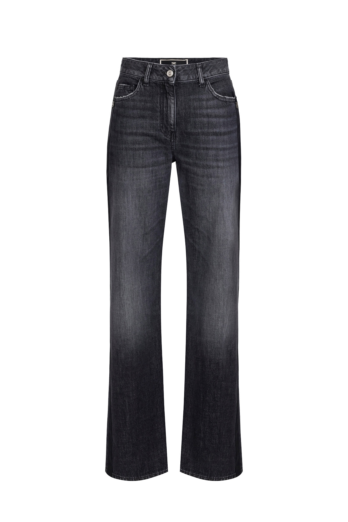 デニム・ジーパン ELISABETTA FRANCHI Woman Jeans Black PJ88N 102 Elisabetta Franchi logo-lettering high-rise Skinny Jeans