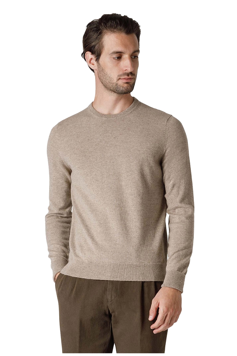 5 Canottiere Uomo HERMKO 3040 – Girocollo, Cotone Pettinato, Taglia L, Bianco – Morbide E Resistenti