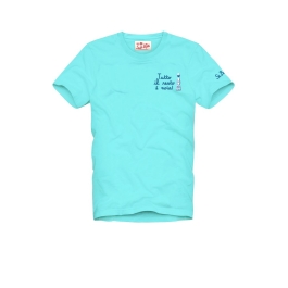 T-shirt Homme MC2 SAINT BARTH - Maglia - 100% Coton - Couleur Turquoise - Neuf Avec étiquettes